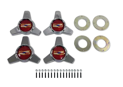$199 • Buy 1958 Chevrolet Wheel Spinners Classic Look Set Of 4 And 58 Chevy Parts Catalog