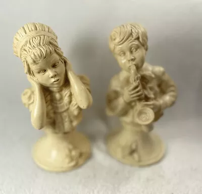 Boy Playing Saxophone And Girl Covering Her Ears Statues From Universal Statuary • $35