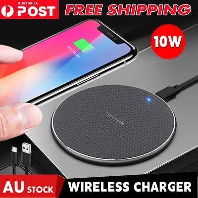$6.69 • Buy 10W Universal QI Wireless Charger Charging Pad For IPhone 14 13 12 Max 8 Samsung