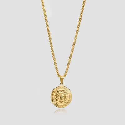 £14.90 • Buy 18K Medusa Pendant Necklace, Greek Mythology Gold Necklace, Greek Style Pendant