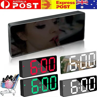 $16.89 • Buy LED Digital Clock Mirror Display Snooze Alarm Temperature Time Table Desk Decor~