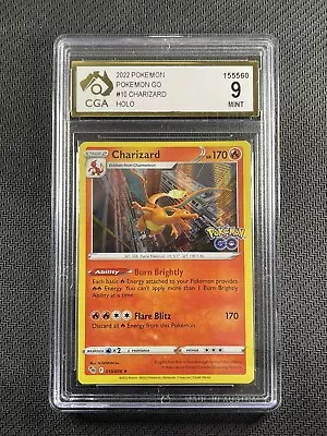 Pokemon Card CGA 9 Mint Charizard 2022 Pokémon Go Holo PoGo 010/078 • $0.99