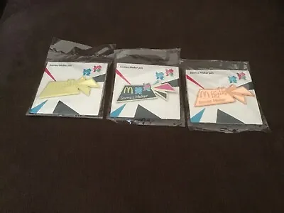 London 2012 Olympics Games Maker Badges -3 Pin Badges Sealed • £12.95