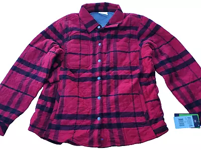 Dickies Women's Quilted Flannel Lined Shirt Jacket.  2XL  Red/Black • $47.11