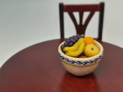 Dollhouse Miniature Bowl Of Handmade  Fruit In An Awesome Handmade Bowl • $8