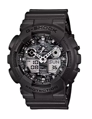 Casio G-SHOCK GA100CF-8A Men's XL 3-Eye Ltd Gray Black Camo Ana-Digi Watch • $95