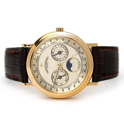 $19170 • Buy Vacheron Constantin Complete Calendar Moon Phase Wristwatch 47052/000J-7963 Gold