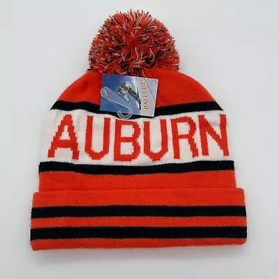 Auburn University Tigers NCAA Vtg Cuffed Knit Winter Beanie Sports Hat Ski Cap • $15