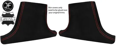 Red Stitch 2x Lower B Pillar Suede Covers Fits Mercedes W202 C Class 93-00 • $168.29