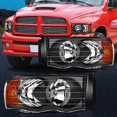 For Dodge Ram Pickup 2002-2005 Headlights Assembly Pair Front Replacement Lamps • $55.99