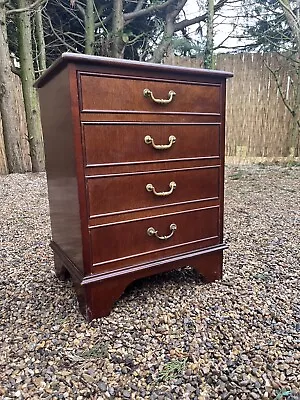 Vintage Mahogany Bedside Filing 4 Drawer Storage Drawers Table • £80