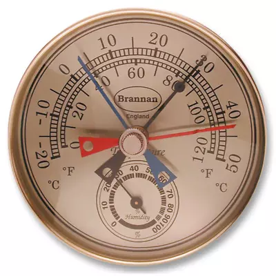 Gilt Dial Max Min Thermometer & Hygrometer • £15.67