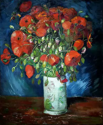 Vase With Poppies By Vincent Van Gogh Art Print • $11.95