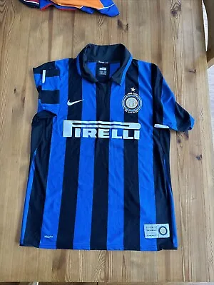 Inter Milan Football Shirt -  2008 Centenario Home - Mens MEDIUM • £49