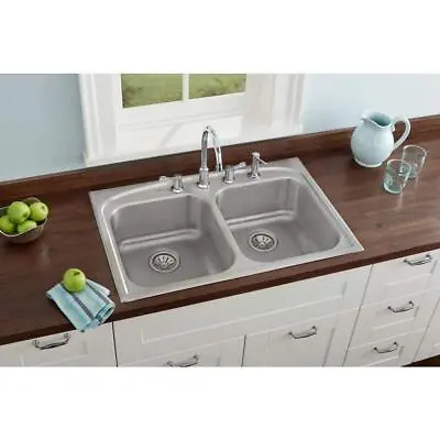 Pergola Drop-In Stainless Steel 33 In. 4-Hole Double Bowl Kitchen Sink • $143.99