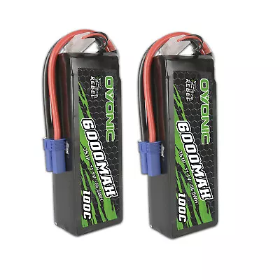 2X Ovonic 11.1V 6000mAh 100C 3S LiPo Battery With EC5 For ARRMA 3S 6S Car Truck • $90.15