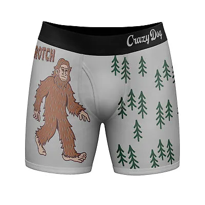 Mens Sascrotch Boxer Briefs Funny Saying Big Foot Joke Graphic Novelty Underwear • $9.50