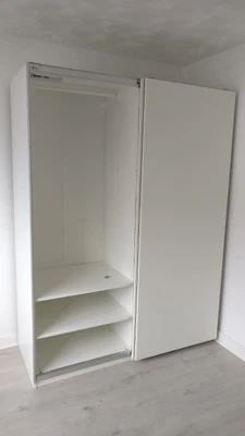 £99 • Buy Ikea Pax Wardrobe With Hasvik Sliding Doors In White With Roller Draws