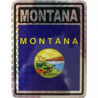 Montana  Prismatic  Reflective Flag Sticker Decal  - New - Free Shipping • $2.99