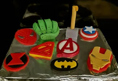 Handmade  9 Edible Superhero Avengers Marvel Unofficial Cake Topper Set  • £8.25