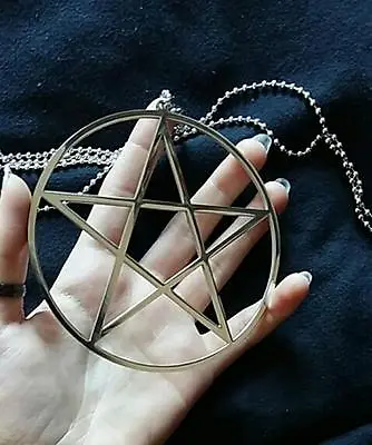 1pcs Stainless Steel Large 100mm Pentagram Pendant Men's Necklace 4mm 40'' • $8.99