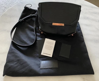 $250 • Buy ALEXANDER WANG Prism Leather Shoulder Crossbody Bag Clutch Black