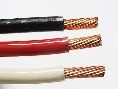 25' Ea Thhn Thwn 8 Awg Gauge Black White Red Stranded Copper  Building Wire  • $65.44