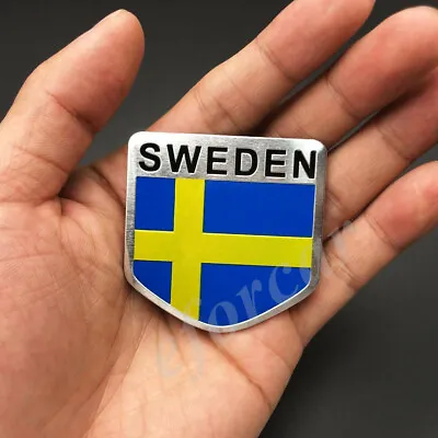 Sweden Flag Car Shield Emblem Badge Gift Saab Motorcycle Gas Tank Decal Sticker • $4.90