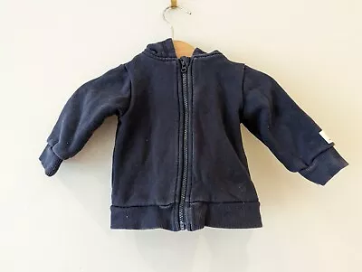 Country Road Logo Navy Long Sleeve Hoodie Size 000 0-3 Months VGUC • $14.90