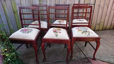 $180 • Buy 6 Dining Chairs Tapestry 1940's Vintage Mascot