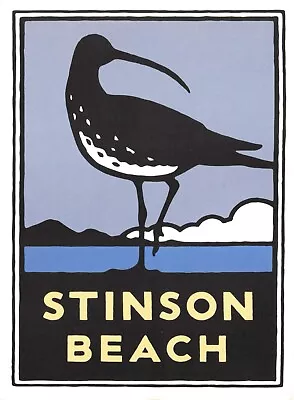 Postcard CA Stinson Beach Willet Birdwatchers Michael Schwab Studio Marin County • $19.99