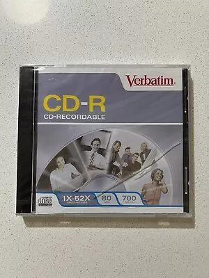 (QQ) VERBATIM 52x CD-R 700MB 80 Min High Single Disc Seal Case New • $4.70