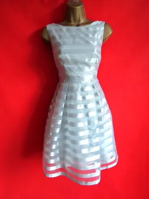£29.99 • Buy Coast Blue Stripe Mesh Flared Dress Size 10