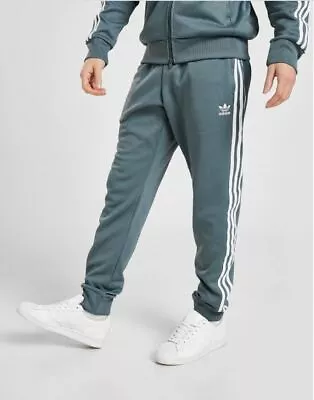 New Mens Adidas Originals Superstar Cuffed Track Pants ~ Xl Gn3514 Blue Oxide • $56