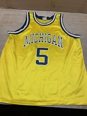 Vintage Name Of The Game Michigan Wolverines Jalen Rose 5 Maize Jersey Sz XL • $23