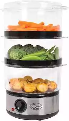 3 Tier Food Steamer 7.2l Compact & Rice Bowl Steam Healthy Cooking Ex Display • £19.99