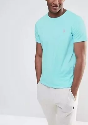 RALPH LAUREN POLO Men’s T-Shirt Custom Fit Cotton TEE-JERSEY-Turquose-Small_AUC. • £9.99