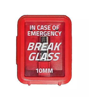 In Case Of Emergency 10mm Socket -  Break Glass  Display Case - RED • $26.79