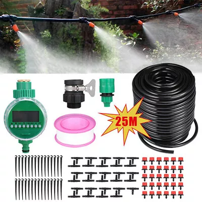 82FT Misting Irrigation Cooling System Kit Outdoor Garden Water Mister W/Timer  • $45.59