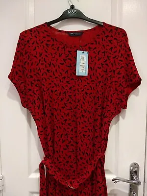 BNWT Marks And Spencer Collection Beachwear Dress Red Mix UK 16 • £35