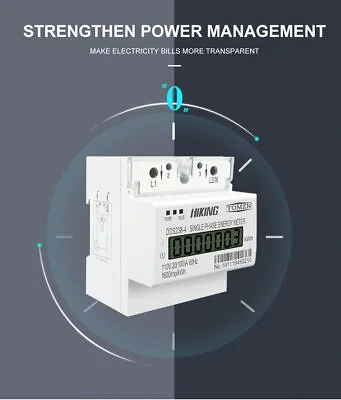 Energy Meter 100A 110V 220V 50-60HZ LCD Single Phase 2 Wire 3 Wire Din-Rail KWh • $34.99