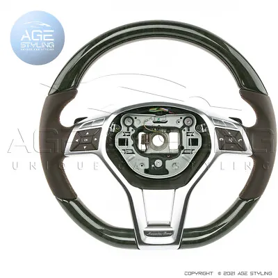 OEM Mercedes-Benz SL400 SL550SL65 AMG Black Ash Wood Mock Brown Steering Wheel • $1786