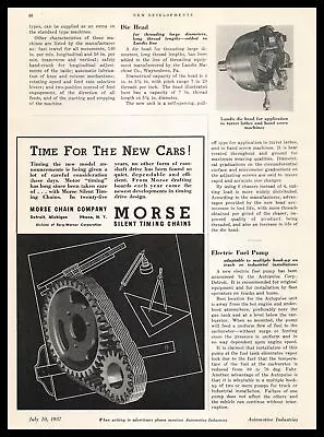 1937 Morse Chain Company Silent Timing Chains Ithaca New York Vintage Print Ad • $12.95