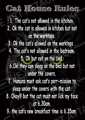 £5.50 • Buy Cat House Rules Mancave/bar/kitchen Metal Wall Sign