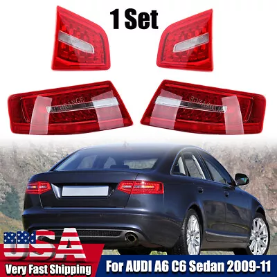 1 Set LED Tail Lights For AUDI A6 C6 Sedan 2009 10 11 Rear Lamp L+R Inner+Outer • $269.98