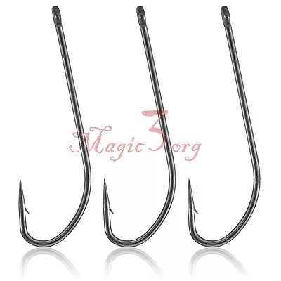 100pcs O'shaughnessy Hooks Fishing J Hooks Sizes 10-10/0 Saltwater Bass Catfish • $8.99