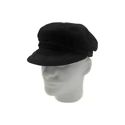 Greek Fisherman Cap - Vintage Yatching Sailor Black Wool Hat - 57cm Size 7 1/8 • $29.99