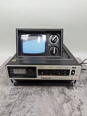 Panasonic Portable Black & White Pop Up TV Television AM/FM Radio TR-535 WORKS • $99.95