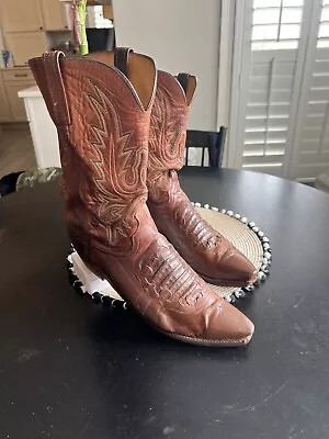 Lucchese Cowboy Boots 11 EE Goat/ Alligator Inlay Low Price READ! 👀@r👢👢1st • $159