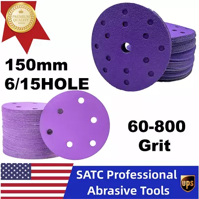 150mm Wet And Dry Sanding Disc Pads 6 Inch Sandpaper Hook And Loop Grit 60-800 • $21.99